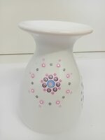 gestipte vaas veel kleurig