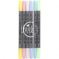 Textielstiften pastel 6 stuks