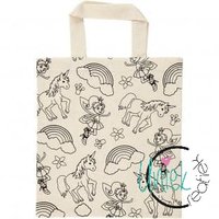 Set Tas eenhoorn + 6 textielstiften